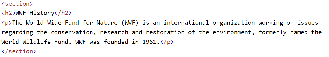 section example